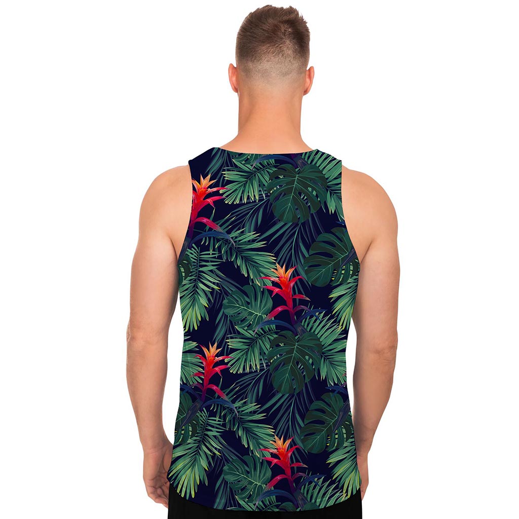 Hawaiian Palm Leaves Pattern Print Men's Tank Top