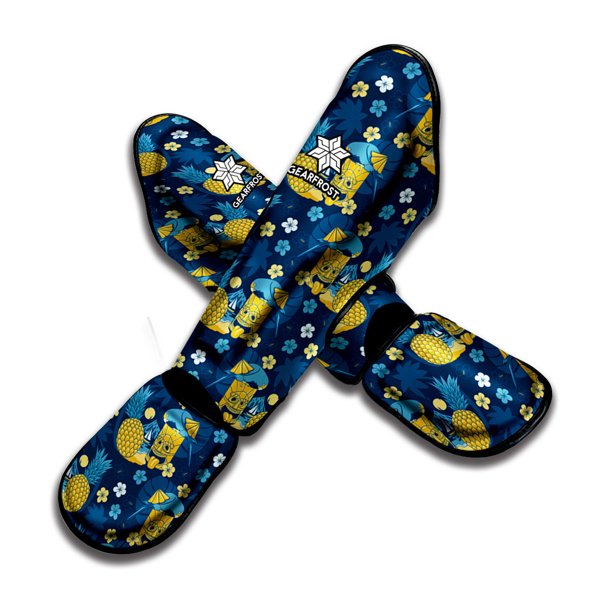 Hawaiian Tiki Pattern Print Muay Thai Shin Guard