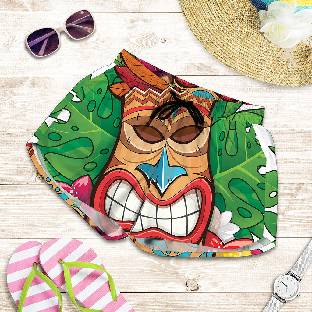 Hawaiian Tiki Print Women's Shorts