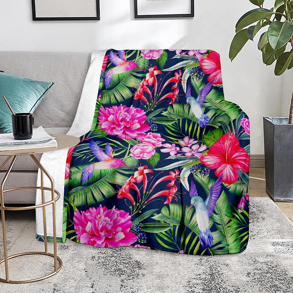 Hawaiian Tropical Birds Pattern Print Blanket