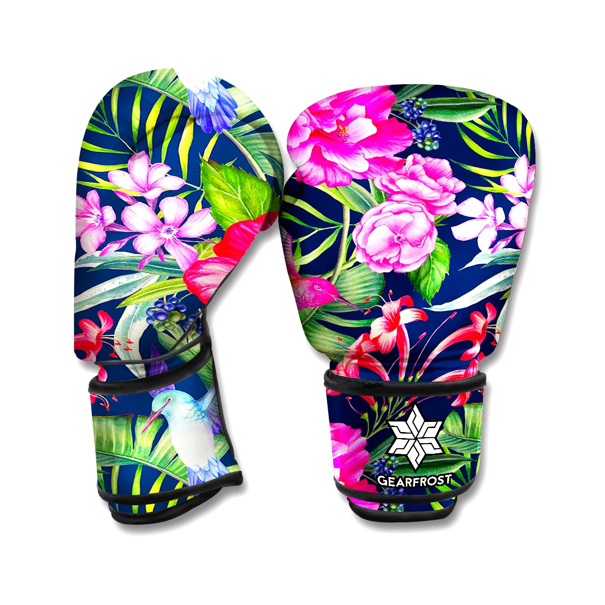 Hawaiian Tropical Birds Pattern Print Boxing Gloves