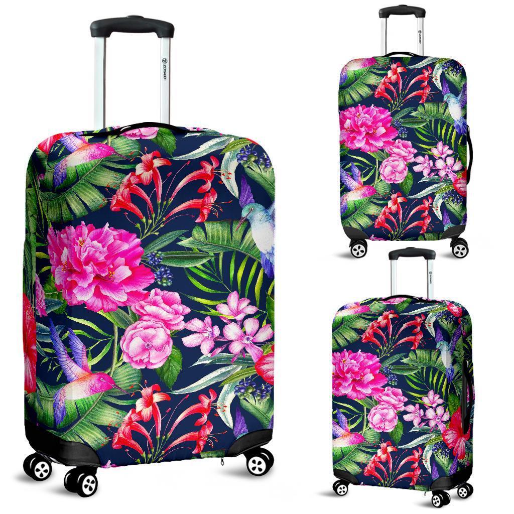Hawaiian Tropical Birds Pattern Print Luggage Cover GearFrost