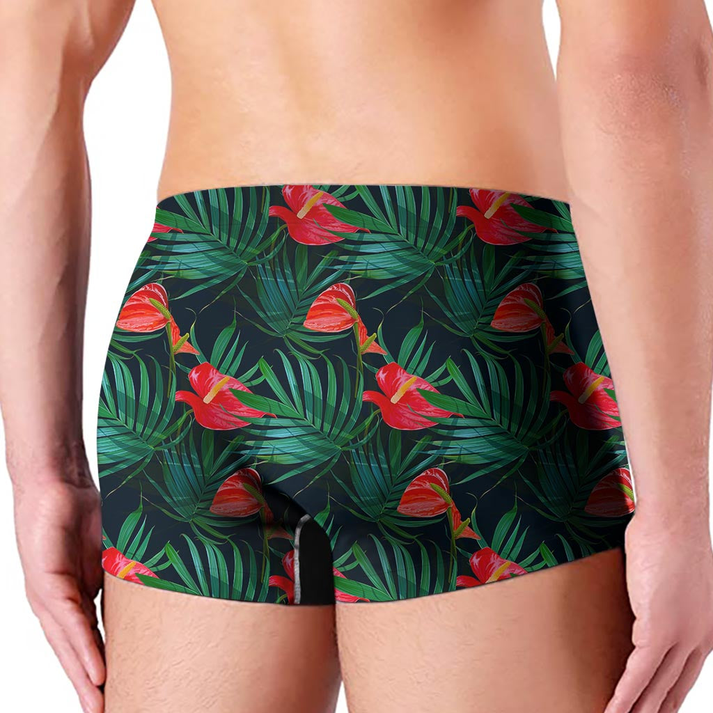 Hawaiian Tropical Flowers Pattern Print Men's Boxer Briefs