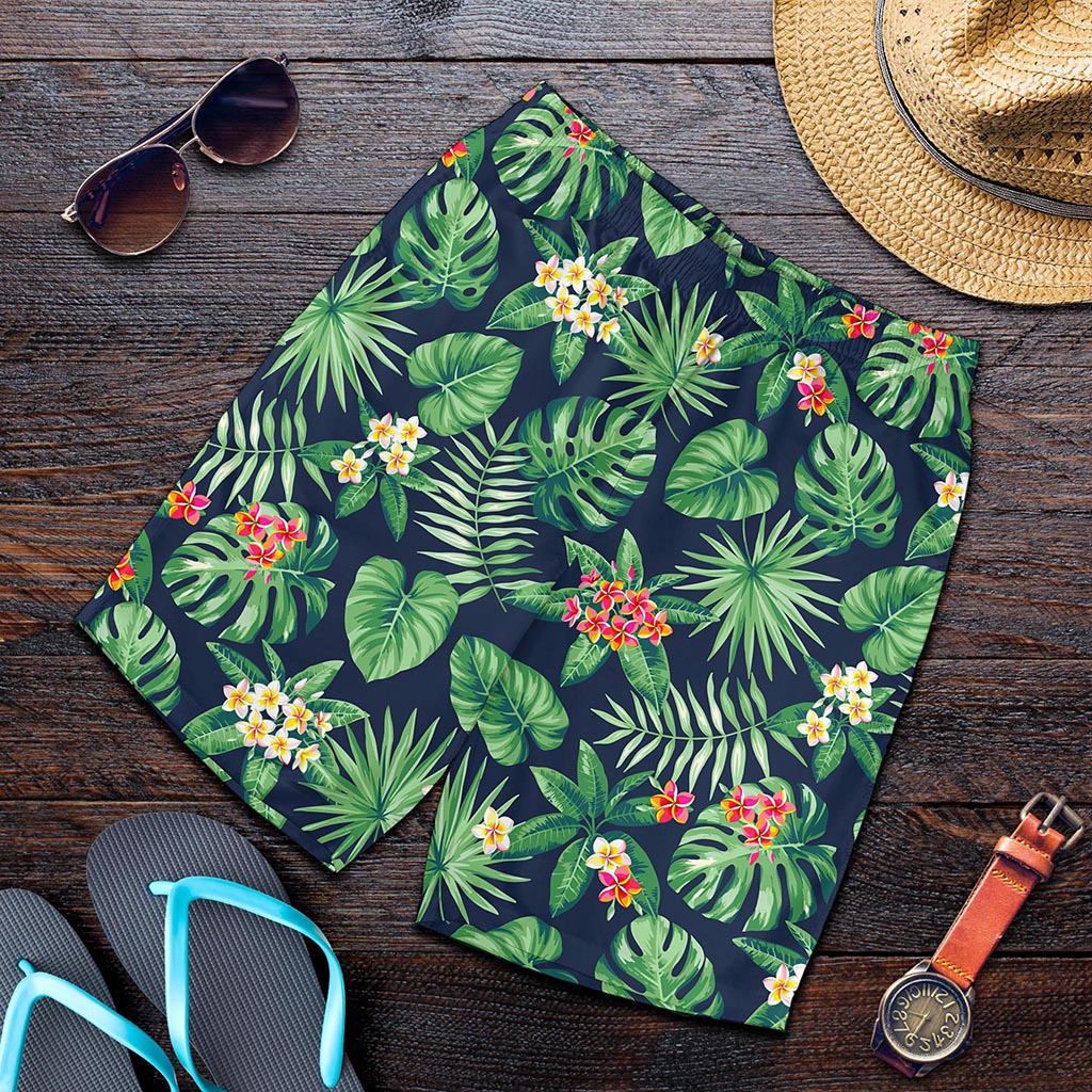 Hawaiian Tropical Leaves Pattern Print Men's Shorts