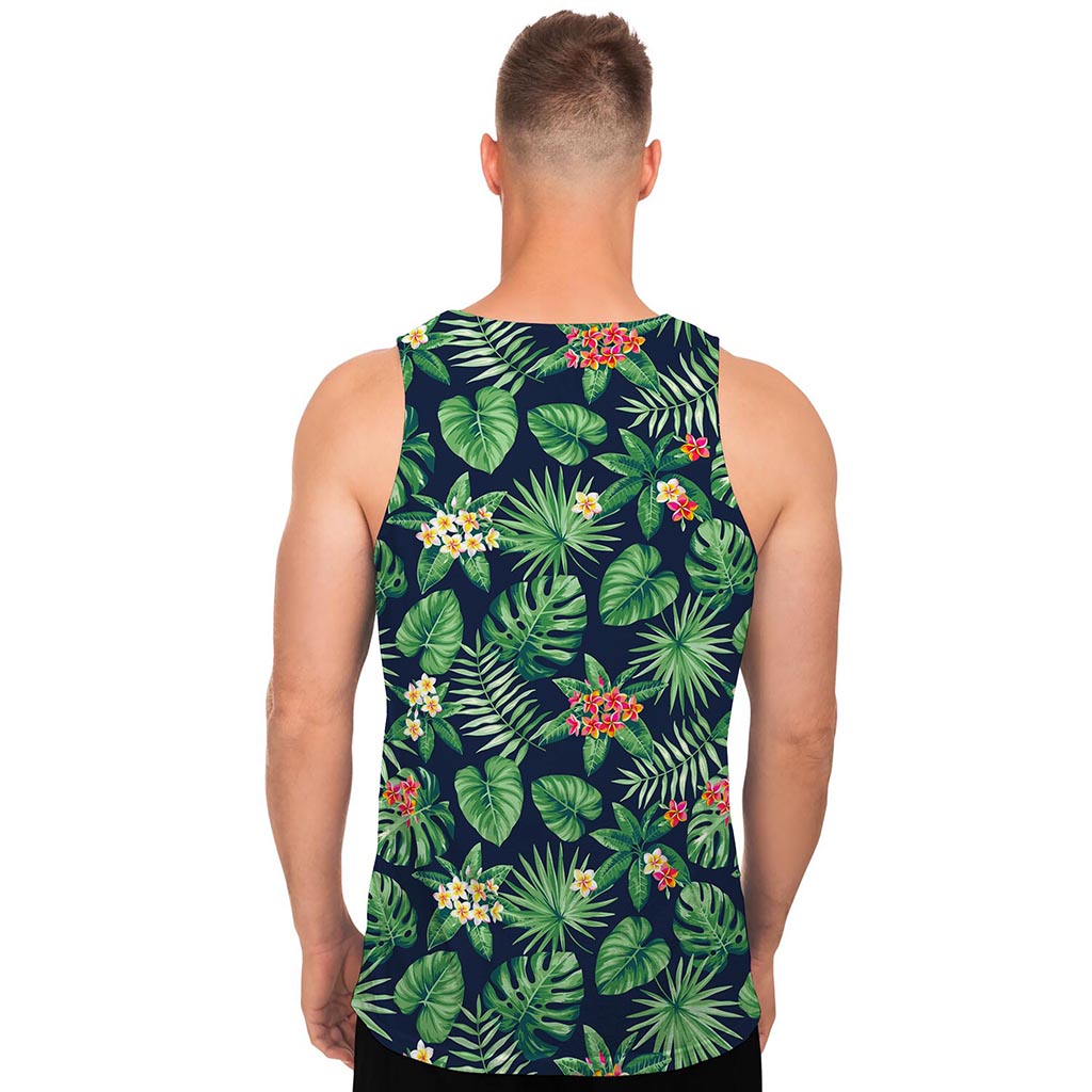 Hawaiian Tropical Leaves Pattern Print Men's Tank Top