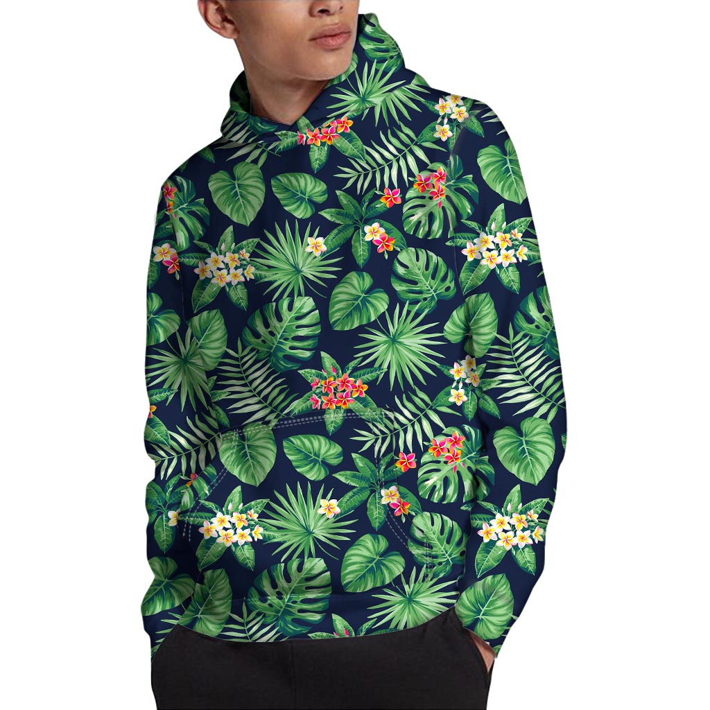Hawaiian Tropical Leaves Pattern Print Pullover Hoodie