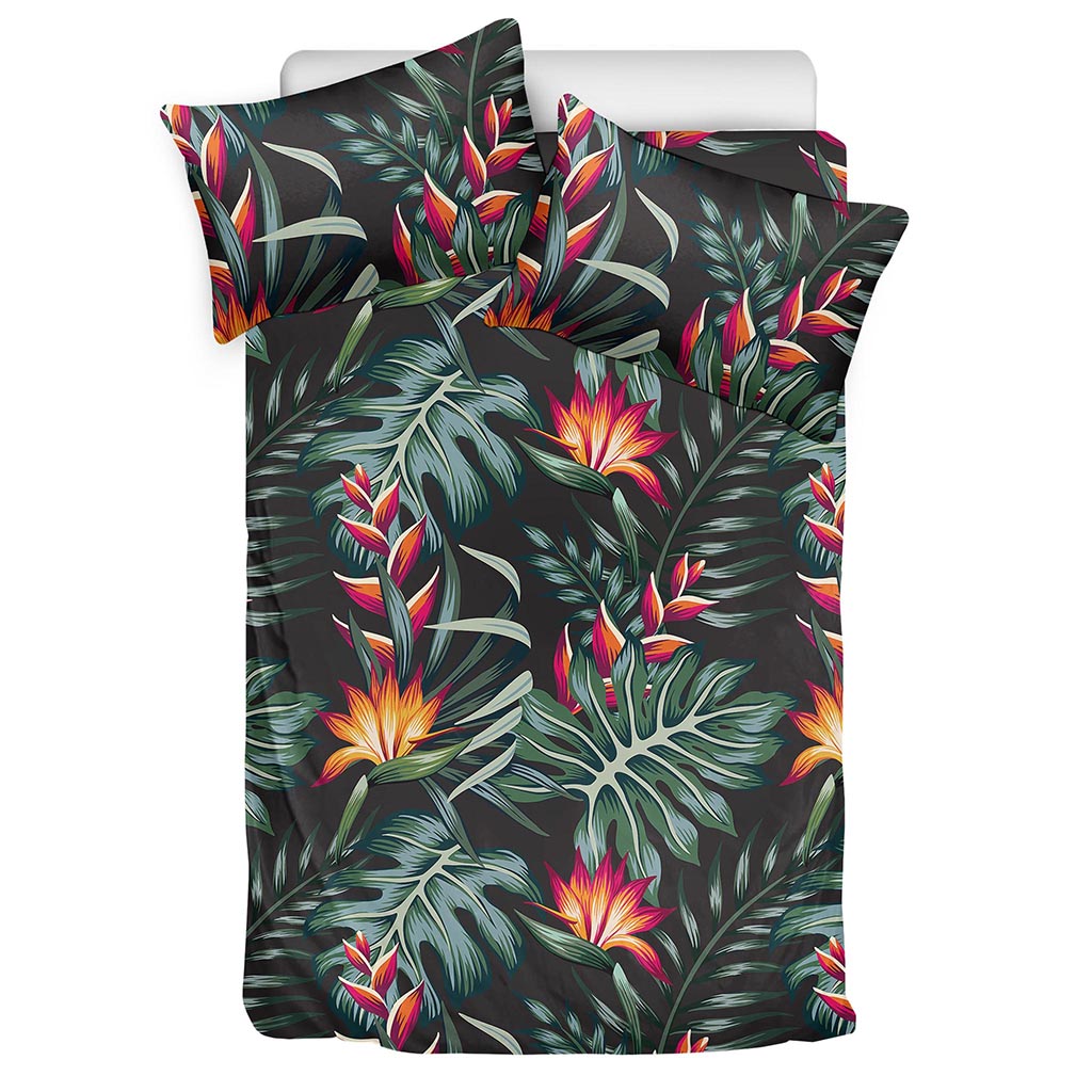 Hawaiian Tropical Plants Pattern Print Duvet Cover Bedding Set