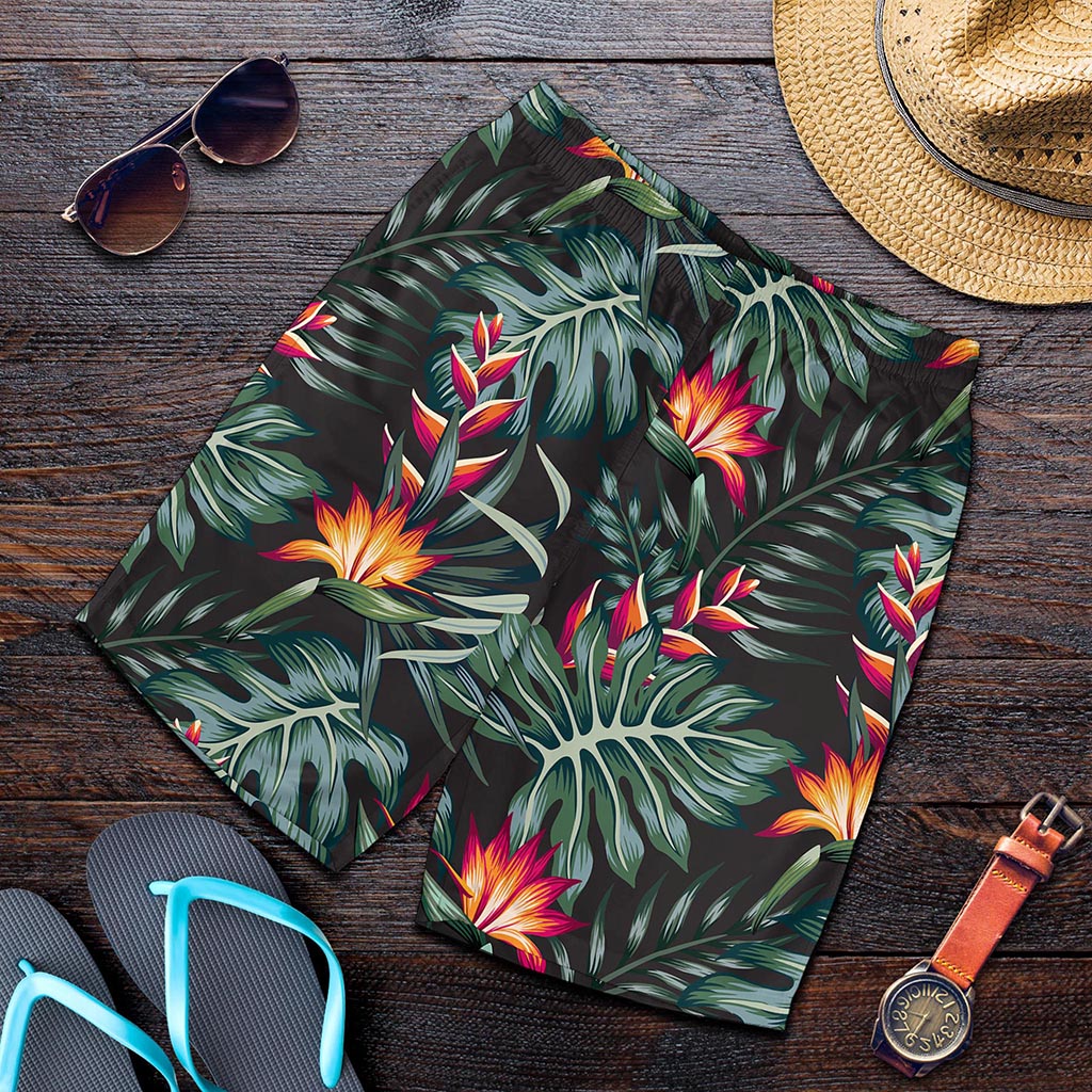 Hawaiian Tropical Plants Pattern Print Men's Shorts