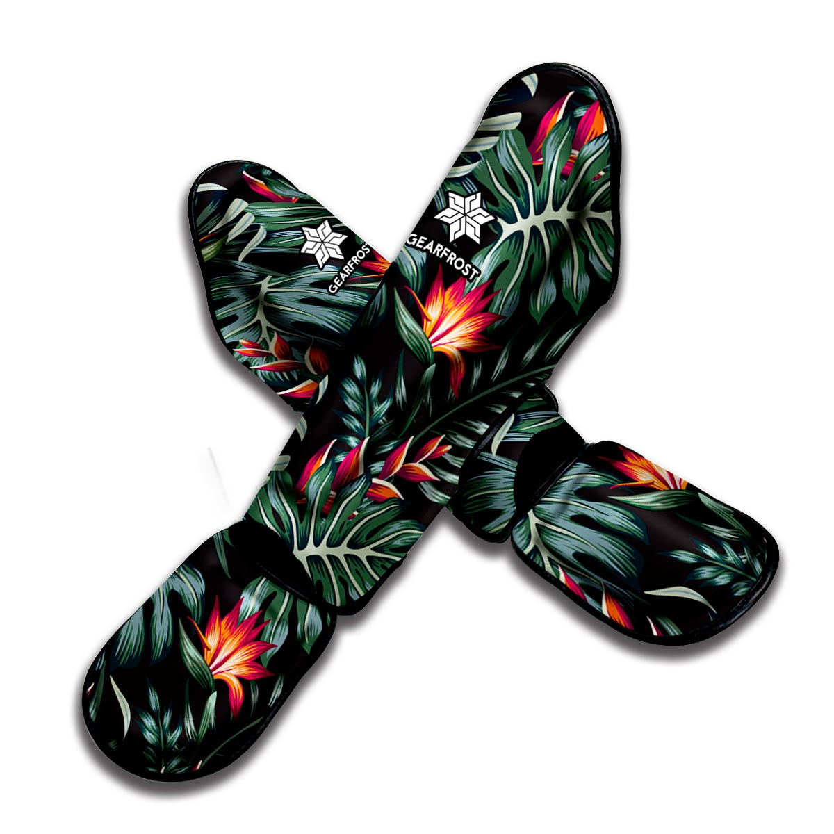 Hawaiian Tropical Plants Pattern Print Muay Thai Shin Guard
