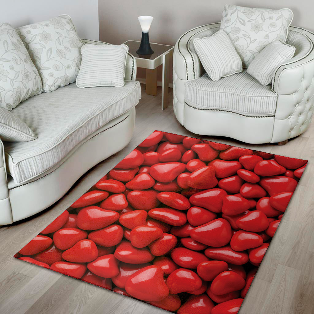 Heart Chocolate Candy Print Area Rug