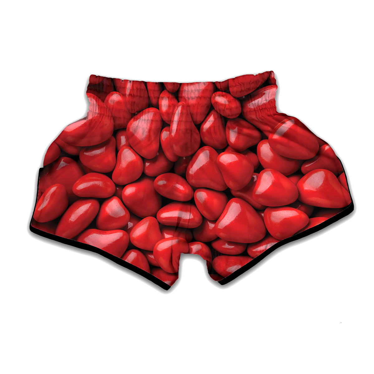 Heart Chocolate Candy Print Muay Thai Boxing Shorts