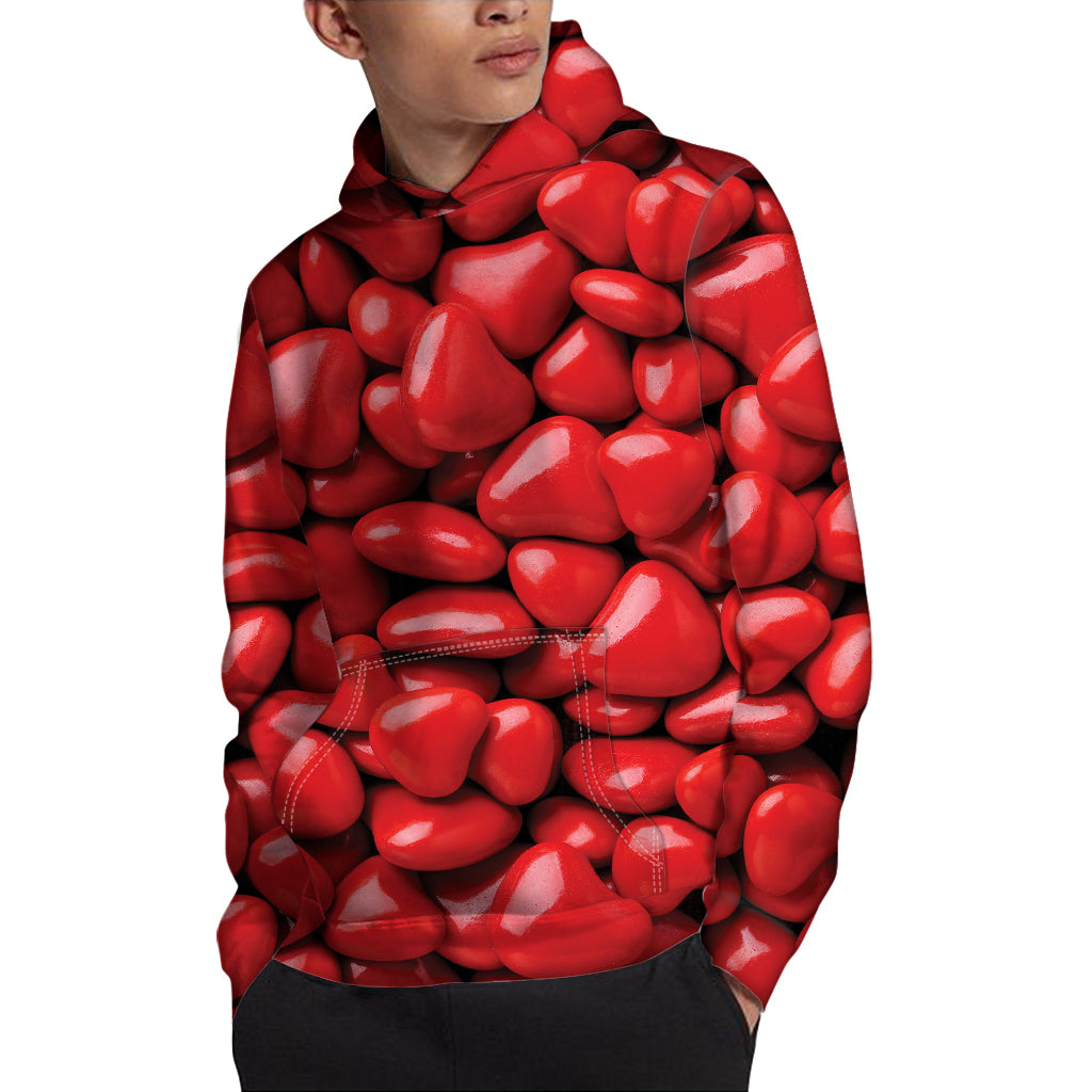 Heart Chocolate Candy Print Pullover Hoodie
