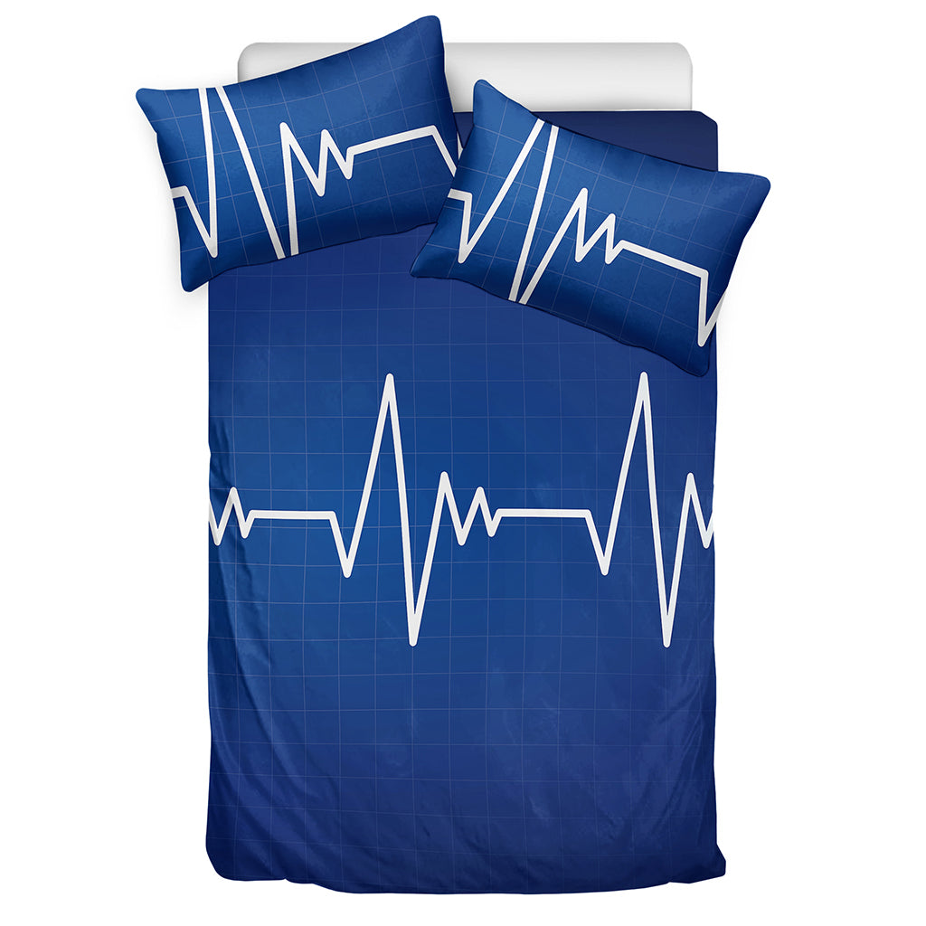 Heartbeat Cardiogram Print Duvet Cover Bedding Set