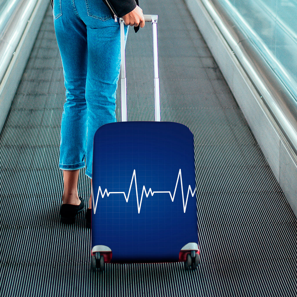 Heartbeat Cardiogram Print Luggage Cover