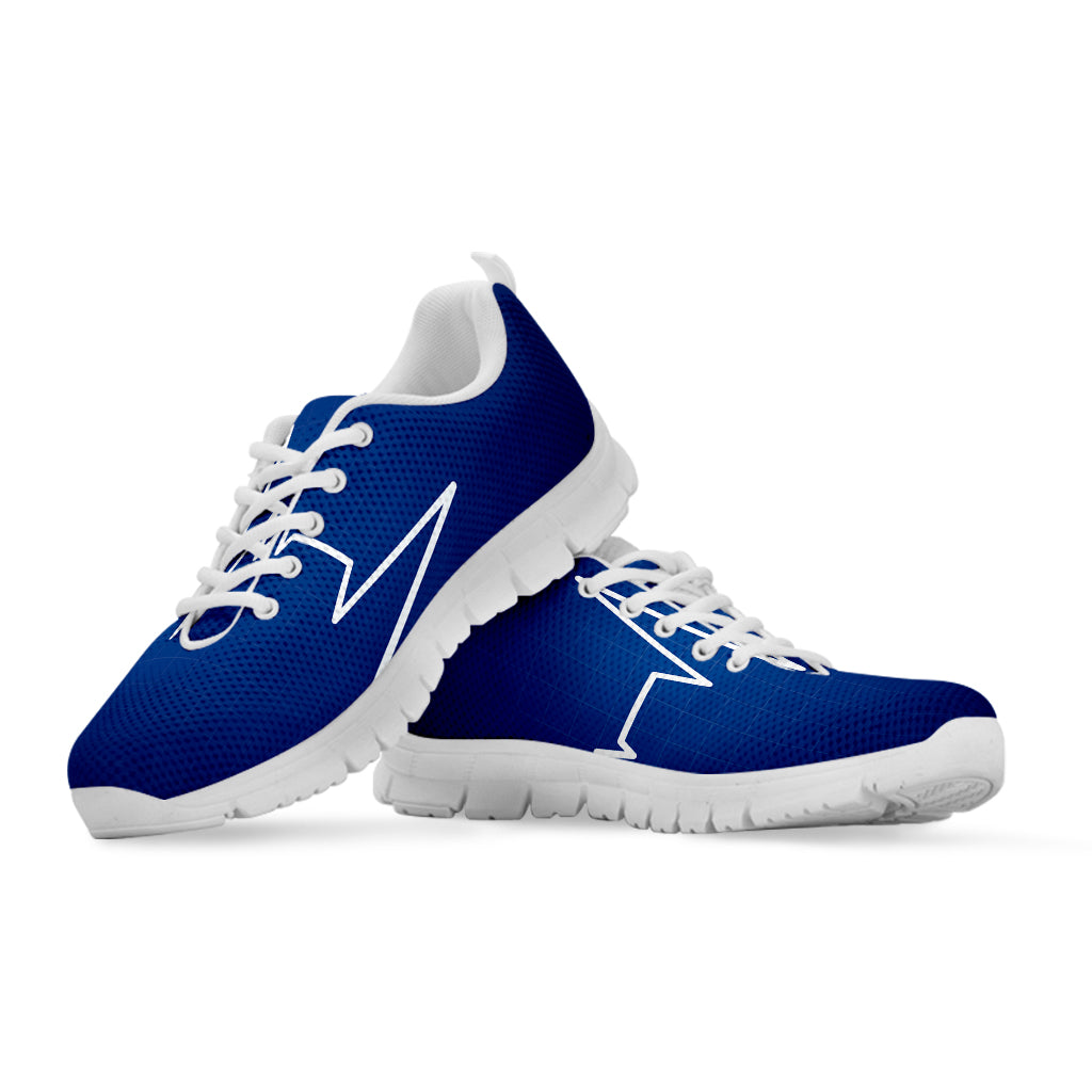 Heartbeat Cardiogram Print White Sneakers