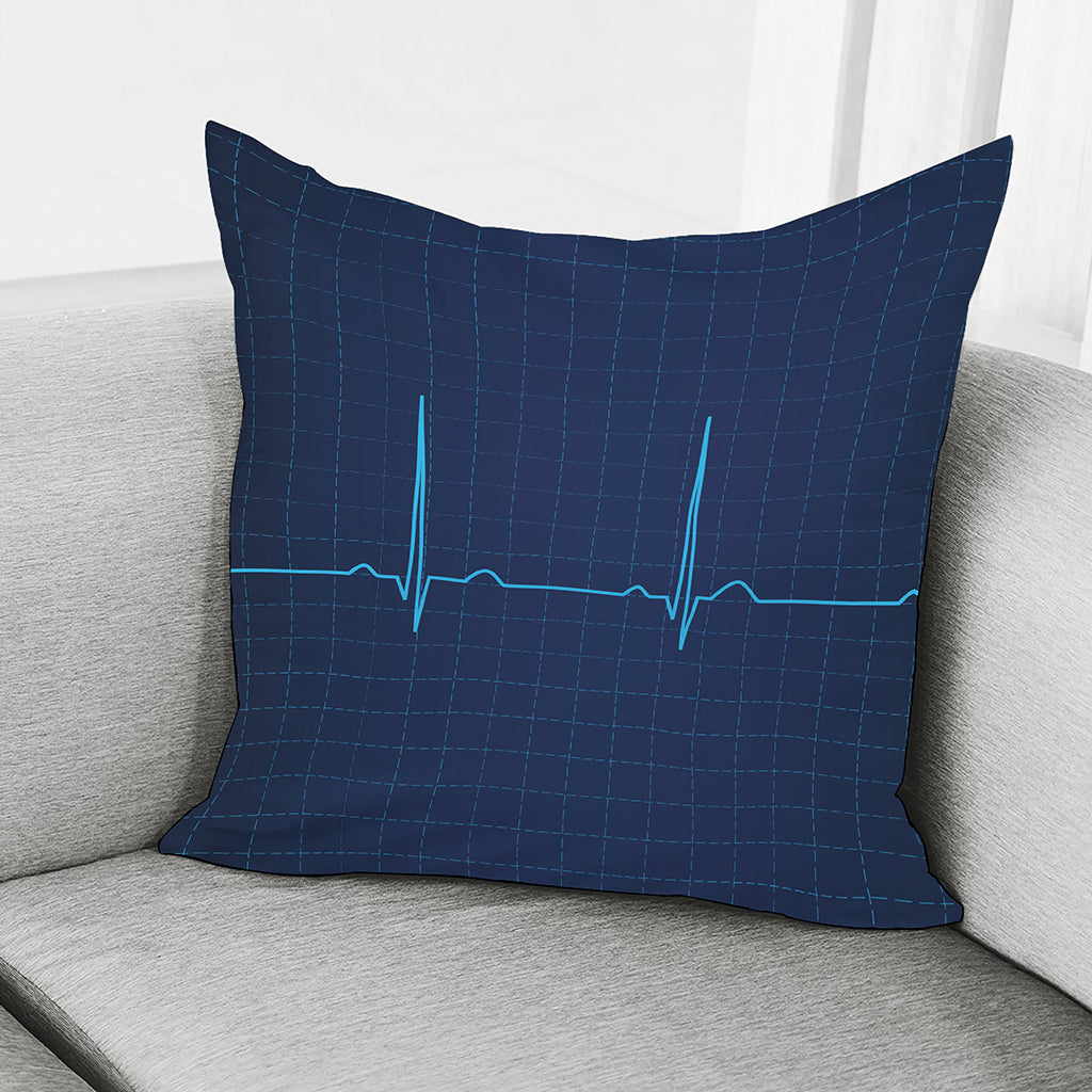 Heartbeat Electrocardiogram Print Pillow Cover