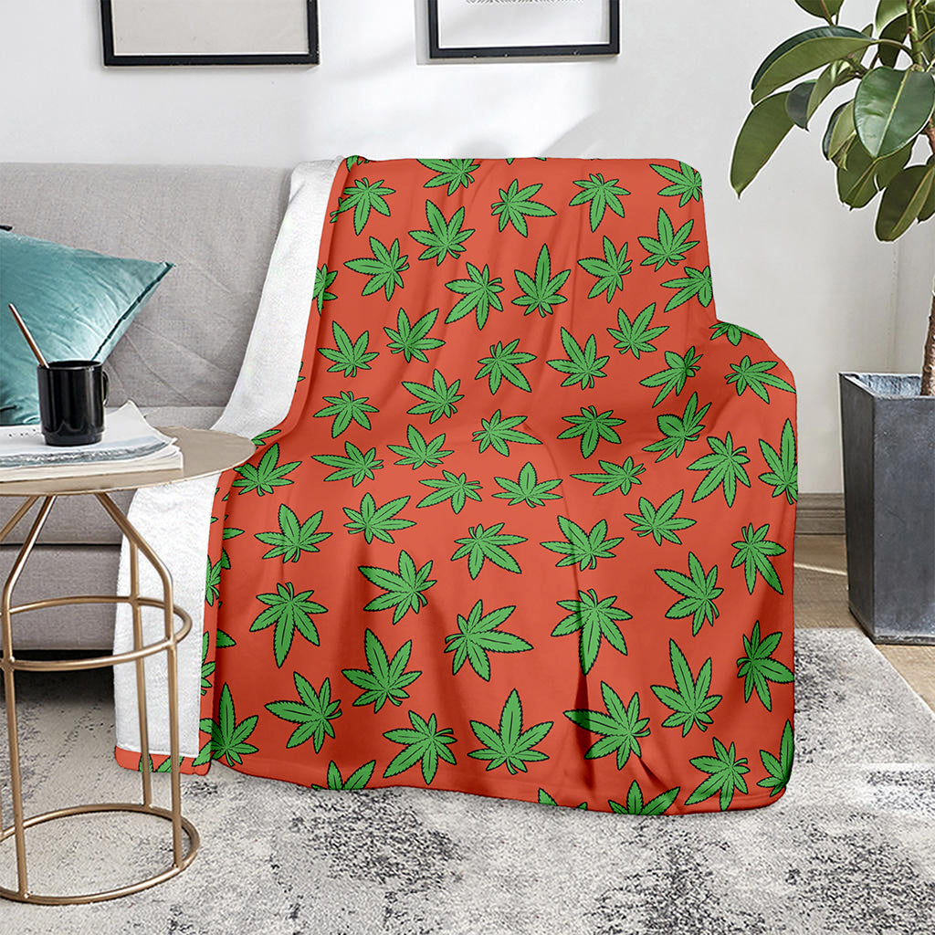 Hemp Leaf Pattern Print Blanket