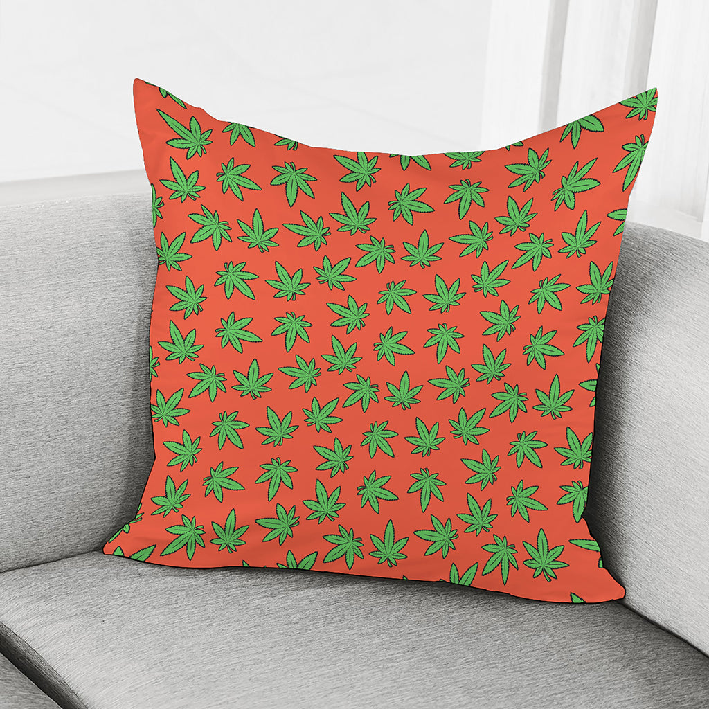 Hemp Leaf Pattern Print Pillow Cover