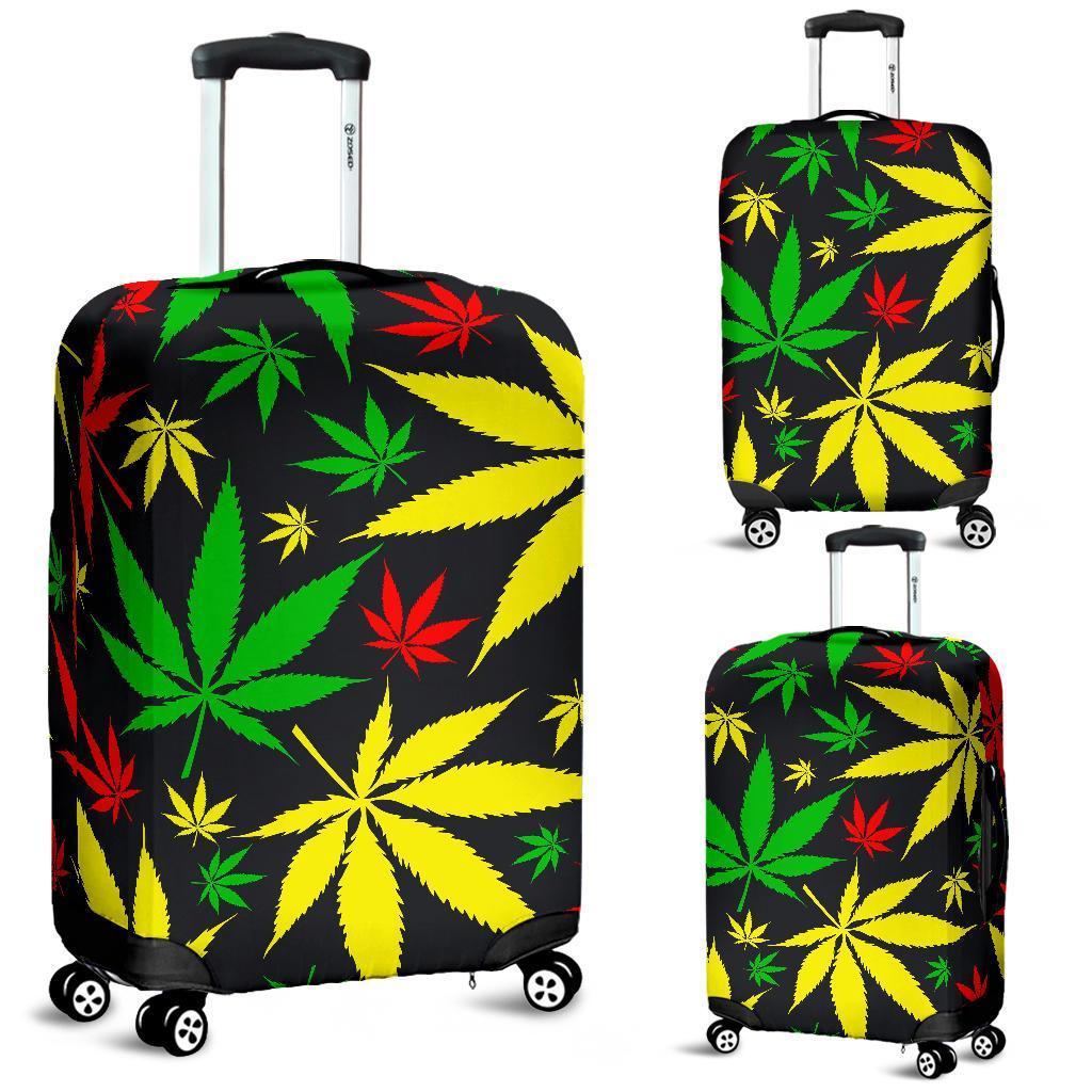 Hemp Leaves Reggae Pattern Print Luggage Cover GearFrost
