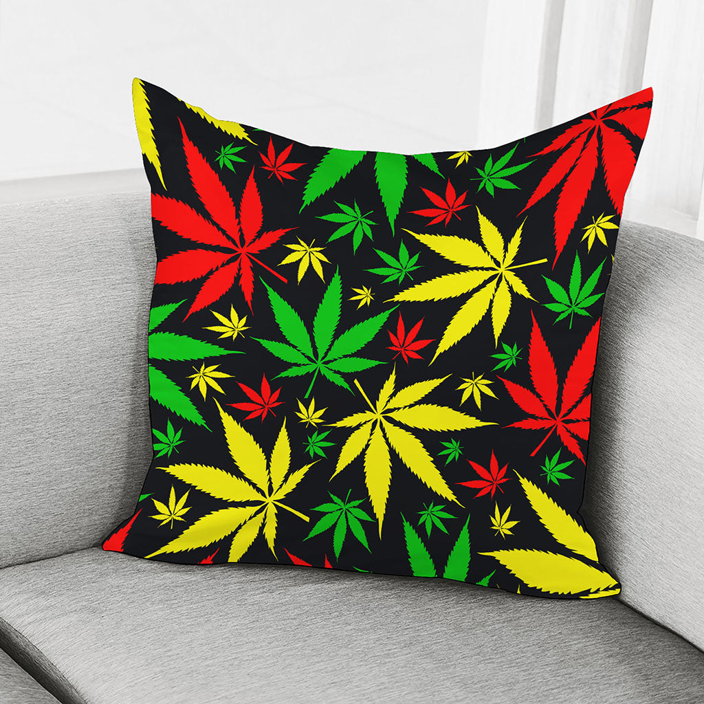 Hemp Leaves Reggae Pattern Print Pillow Cover