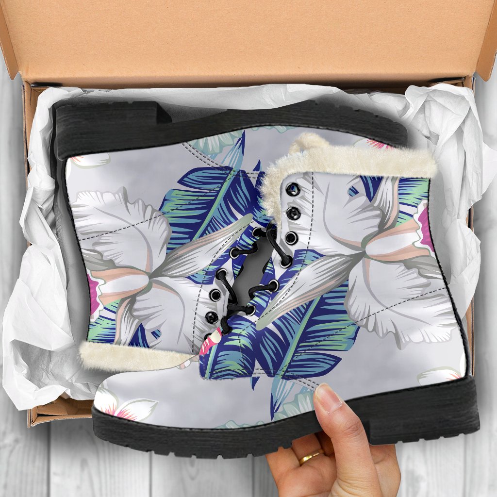 Hibiscus Orchids Hawaii Pattern Print Comfy Boots GearFrost