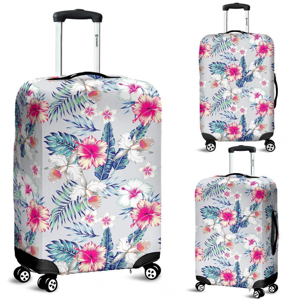Hibiscus Orchids Hawaii Pattern Print Luggage Cover GearFrost