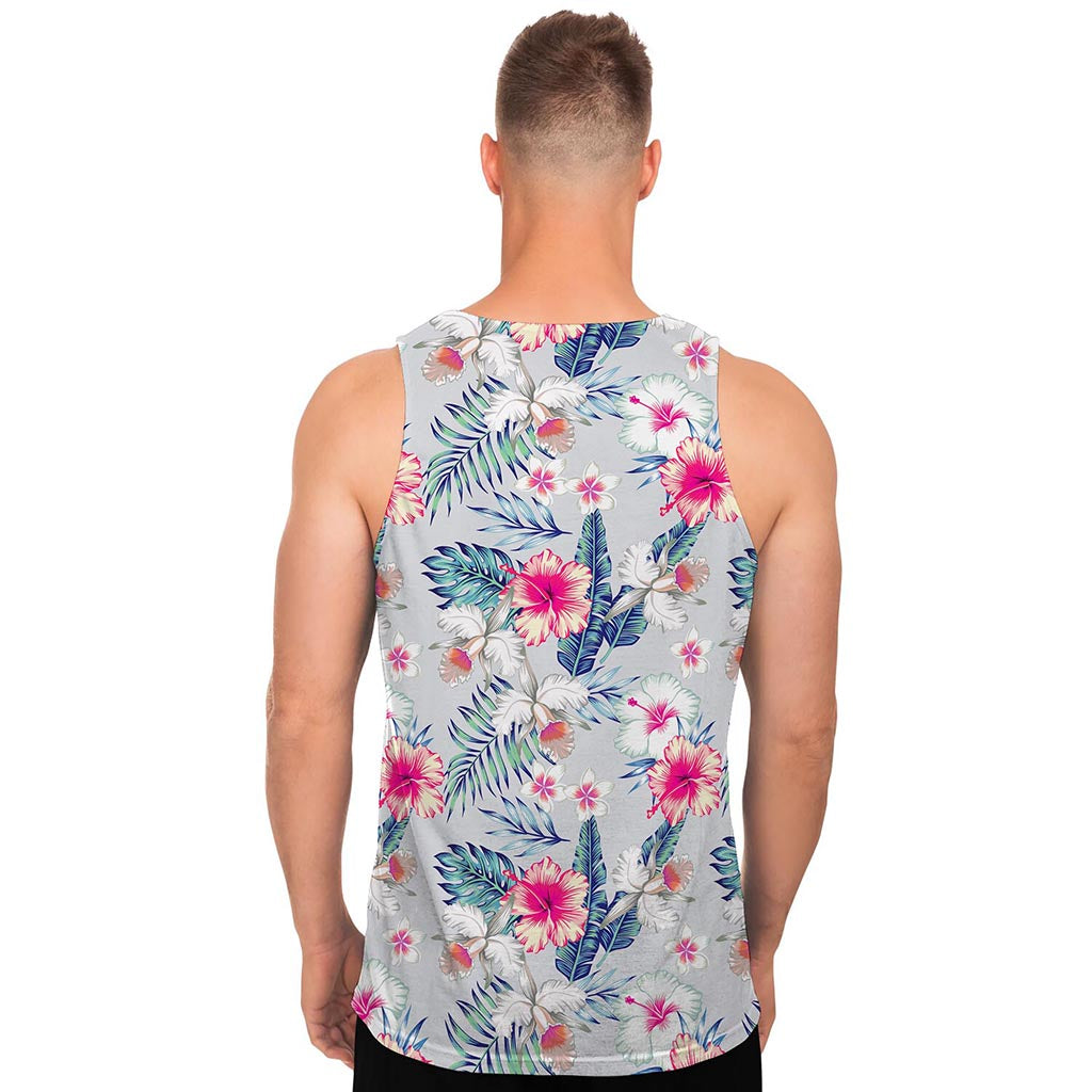 Hibiscus Orchids Hawaii Pattern Print Men's Tank Top