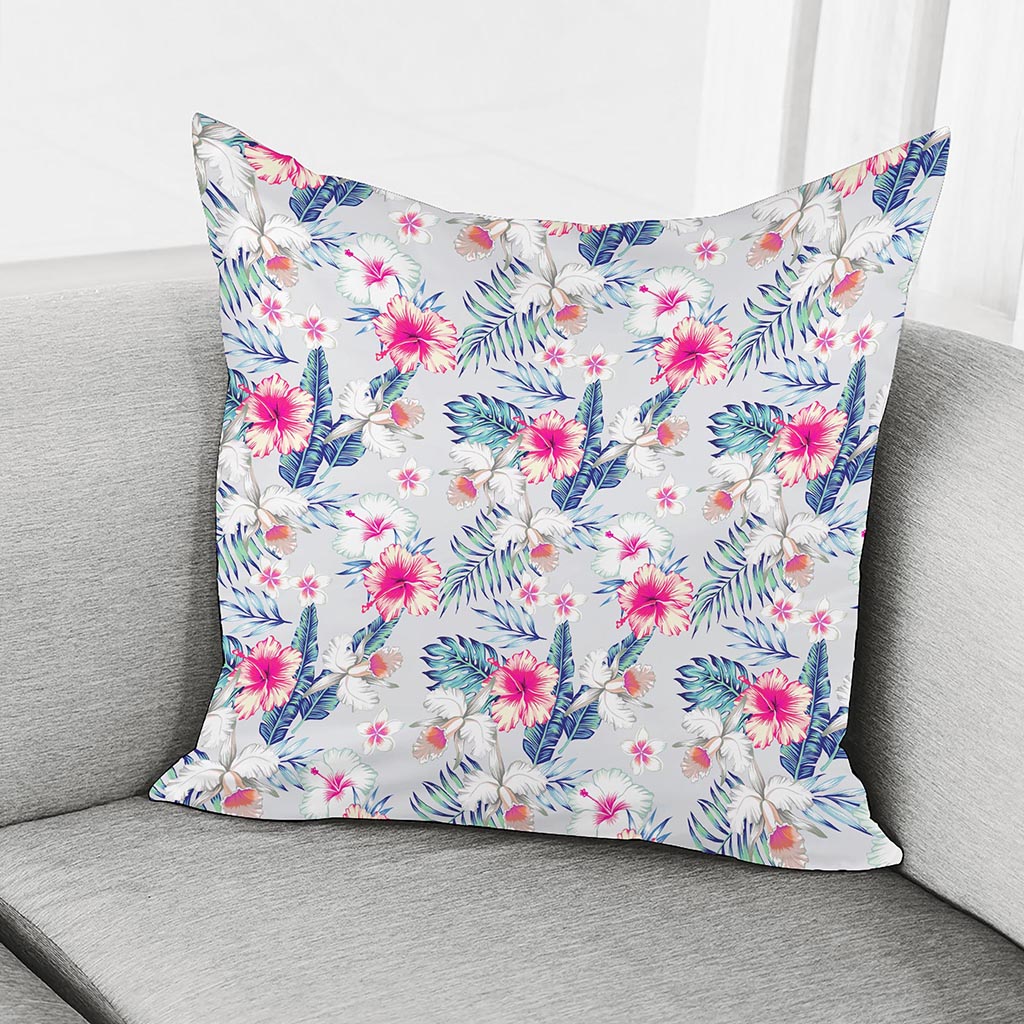 Hibiscus Orchids Hawaii Pattern Print Pillow Cover