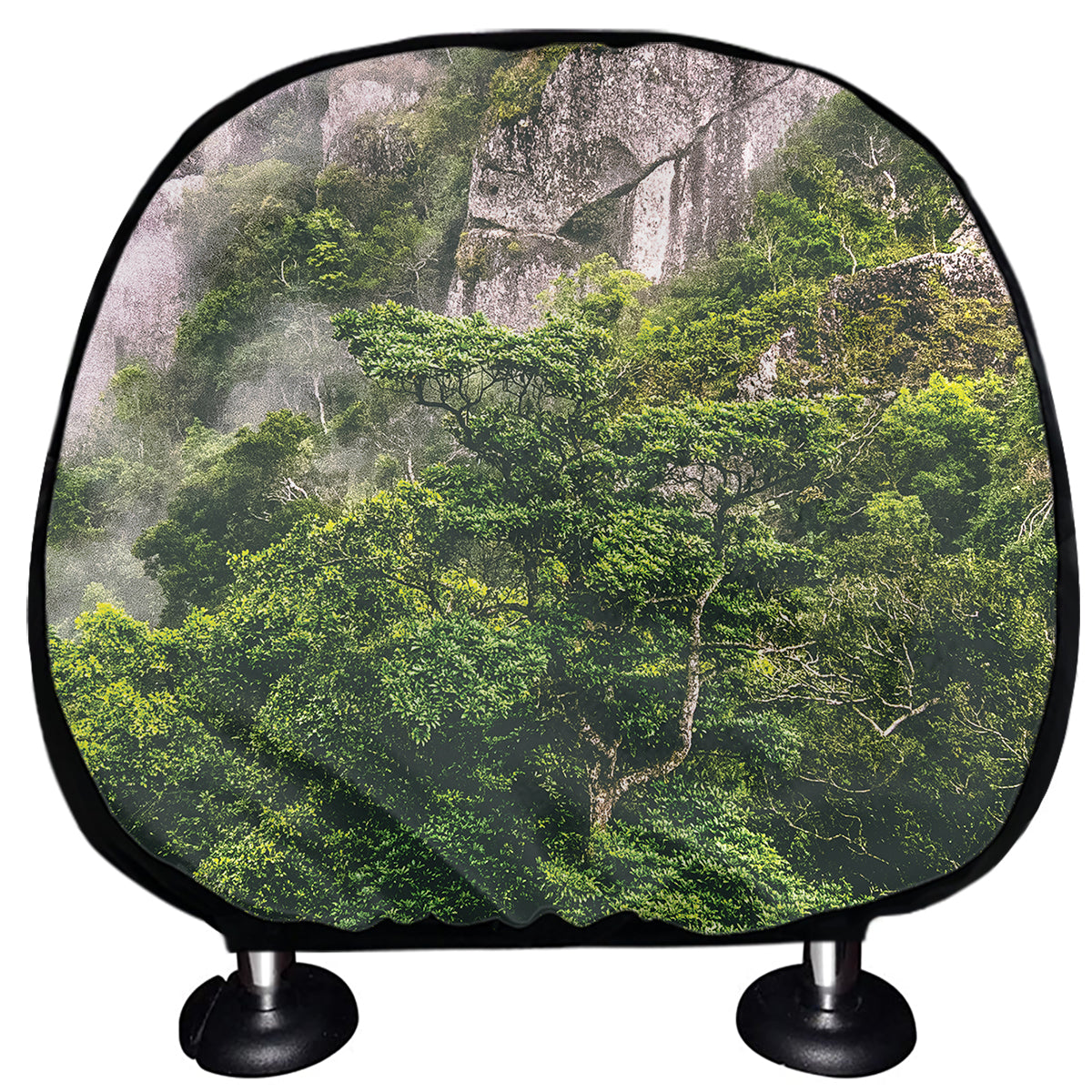 High Mountain Print Car Headrest Covers
