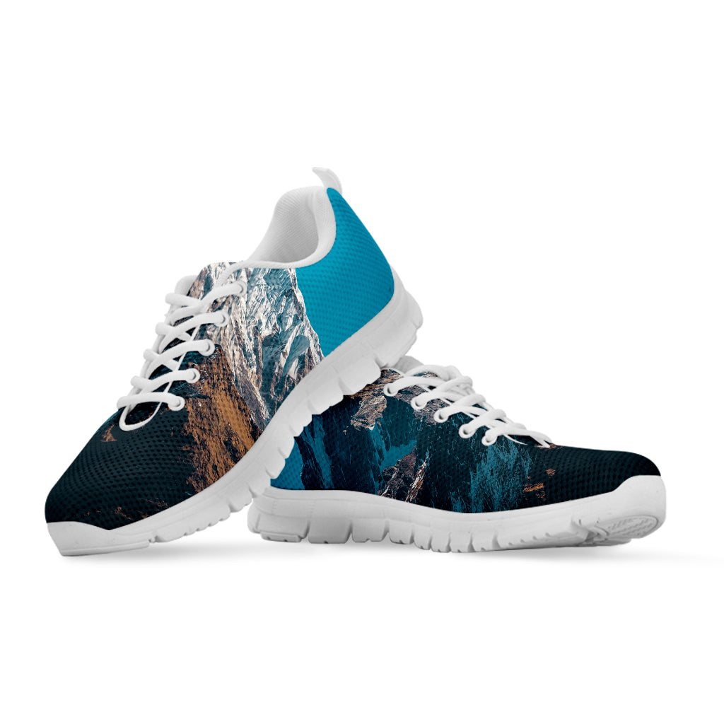 Himalaya Mountain Print White Sneakers