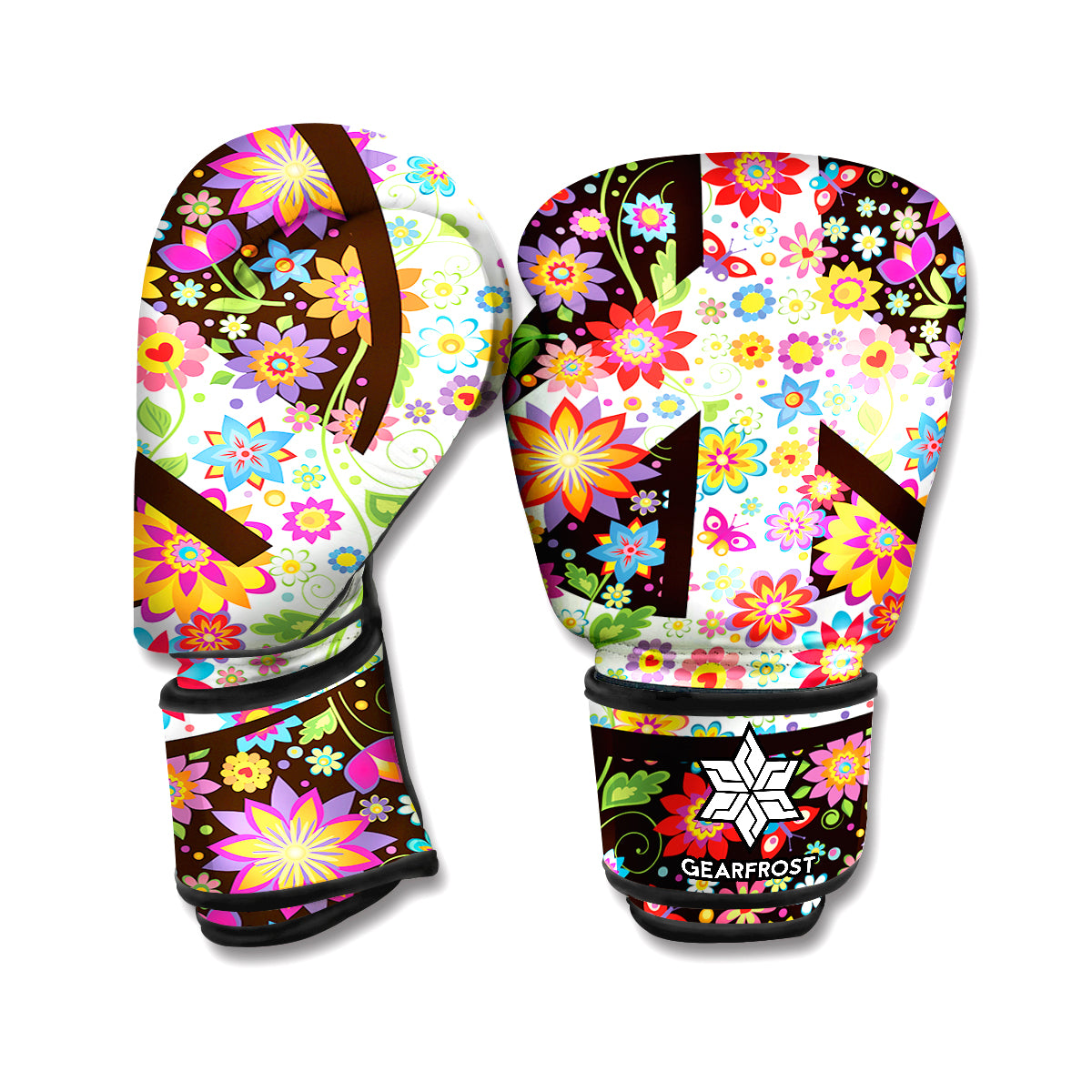 Hippie Flower Peace Sign Print Boxing Gloves