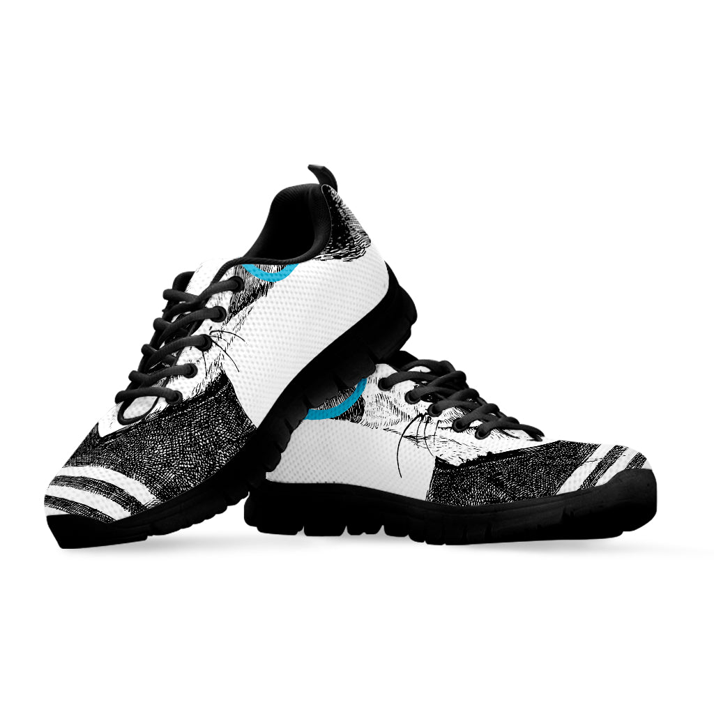 Hipster Jack Russell Terrier Print Black Sneakers