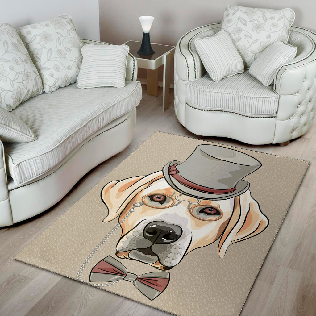 Hipster Labrador Retriever Print Area Rug