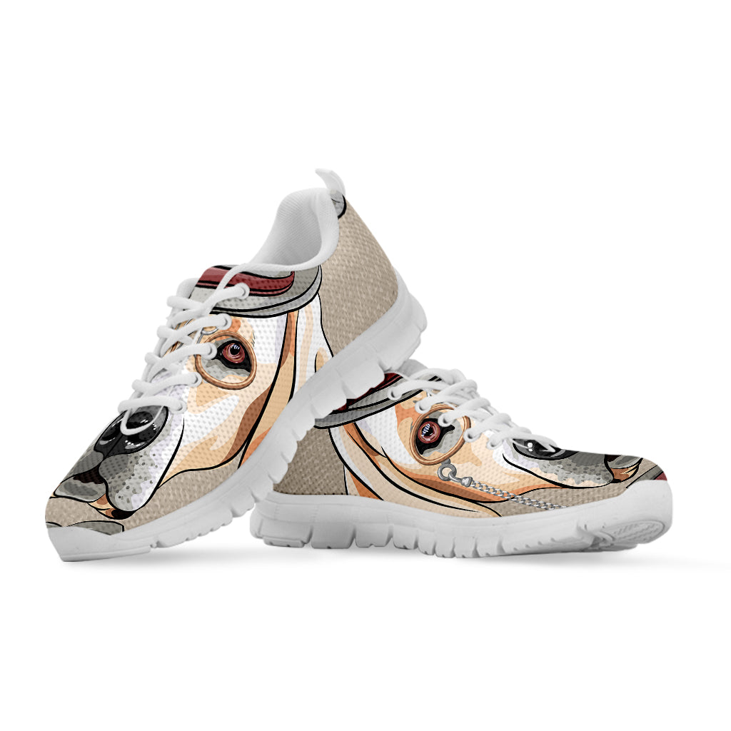 Hipster Labrador Retriever Print White Sneakers