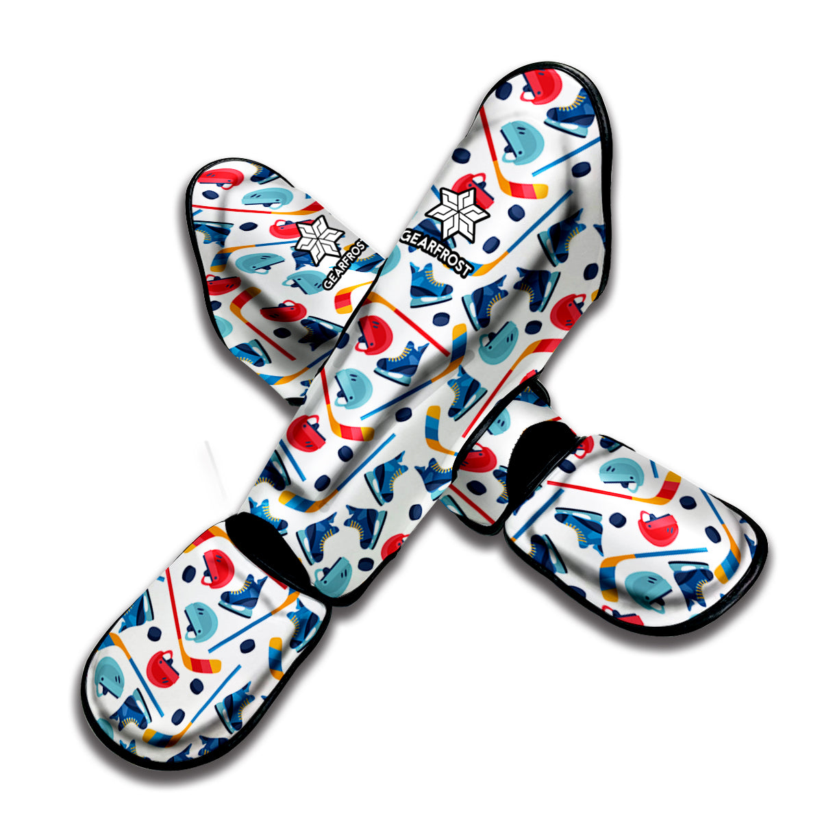 Hockey Equipment Pattern Print Muay Thai Shin Guard
