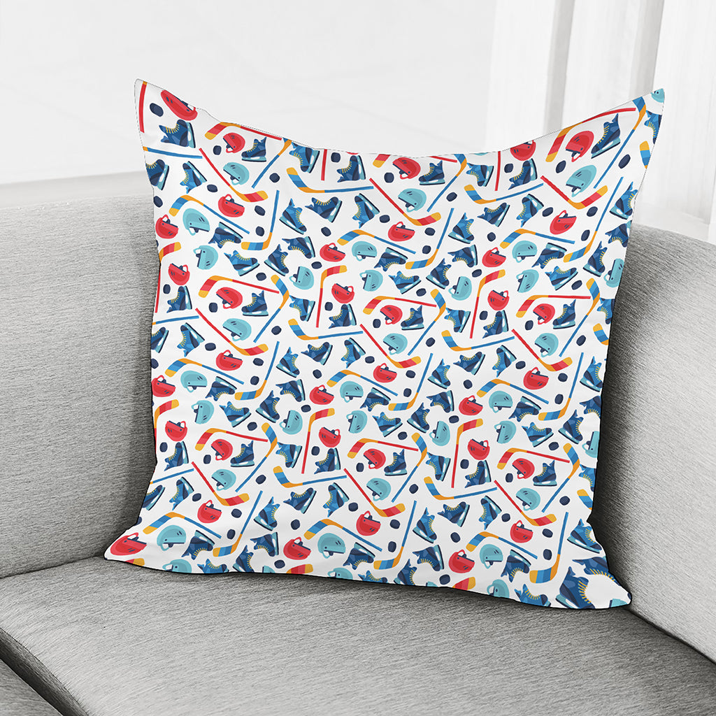 Hockey Equipment Pattern Print Pillow Cover