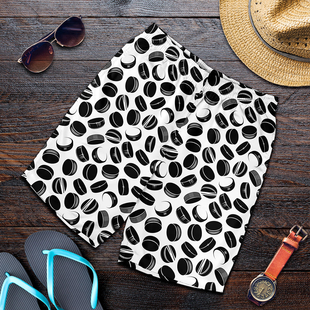 Hockey Puck Pattern Print Men's Shorts