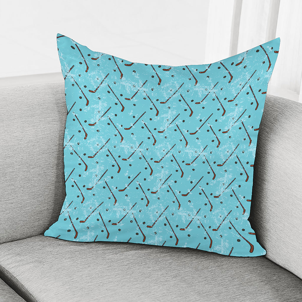 Hockey Stick And Puck Pattern Print Pillow Cover