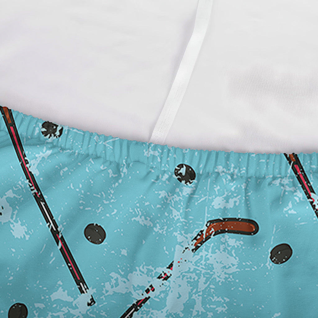 Hockey Stick And Puck Pattern Print Sofa Cover