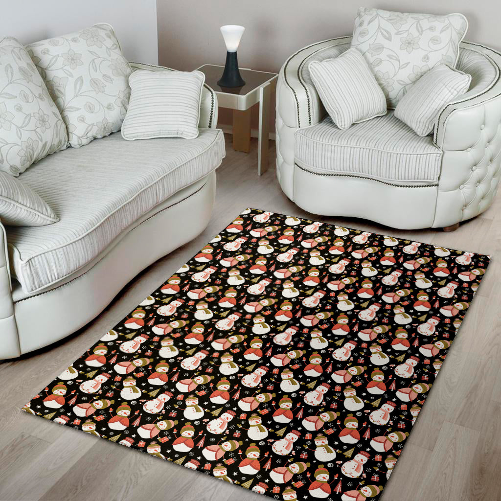 Holiday Snowman Pattern Print Area Rug