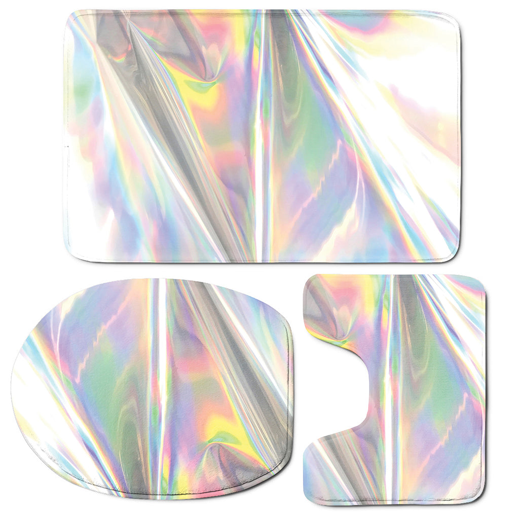 Holographic Art Print 3 Piece Bath Mat Set