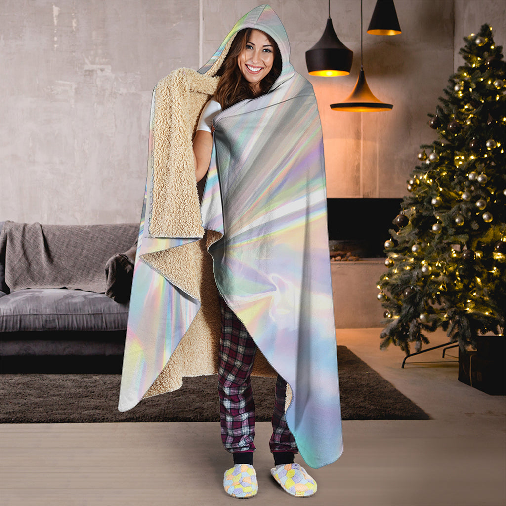 Holographic Art Print Hooded Blanket
