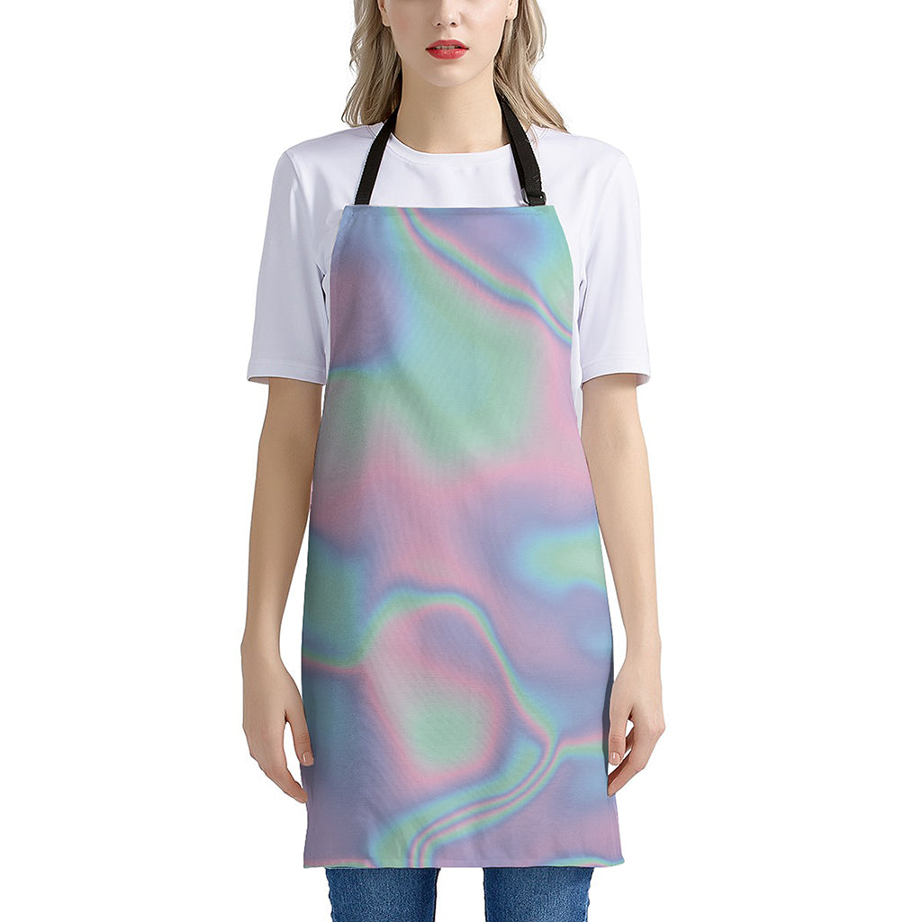 Holographic Waves Print Apron