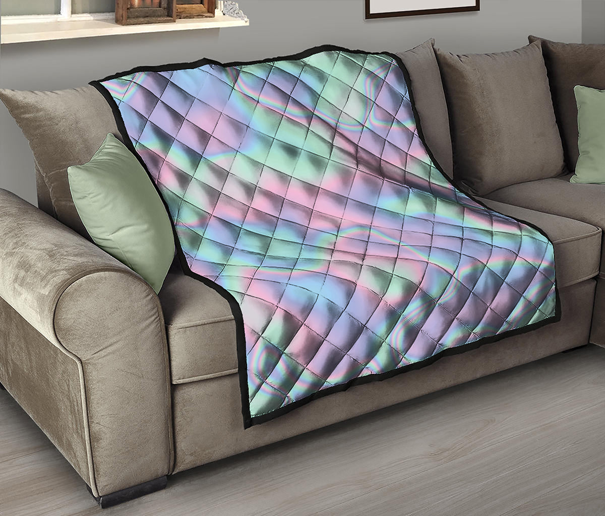 Holographic Waves Print Quilt