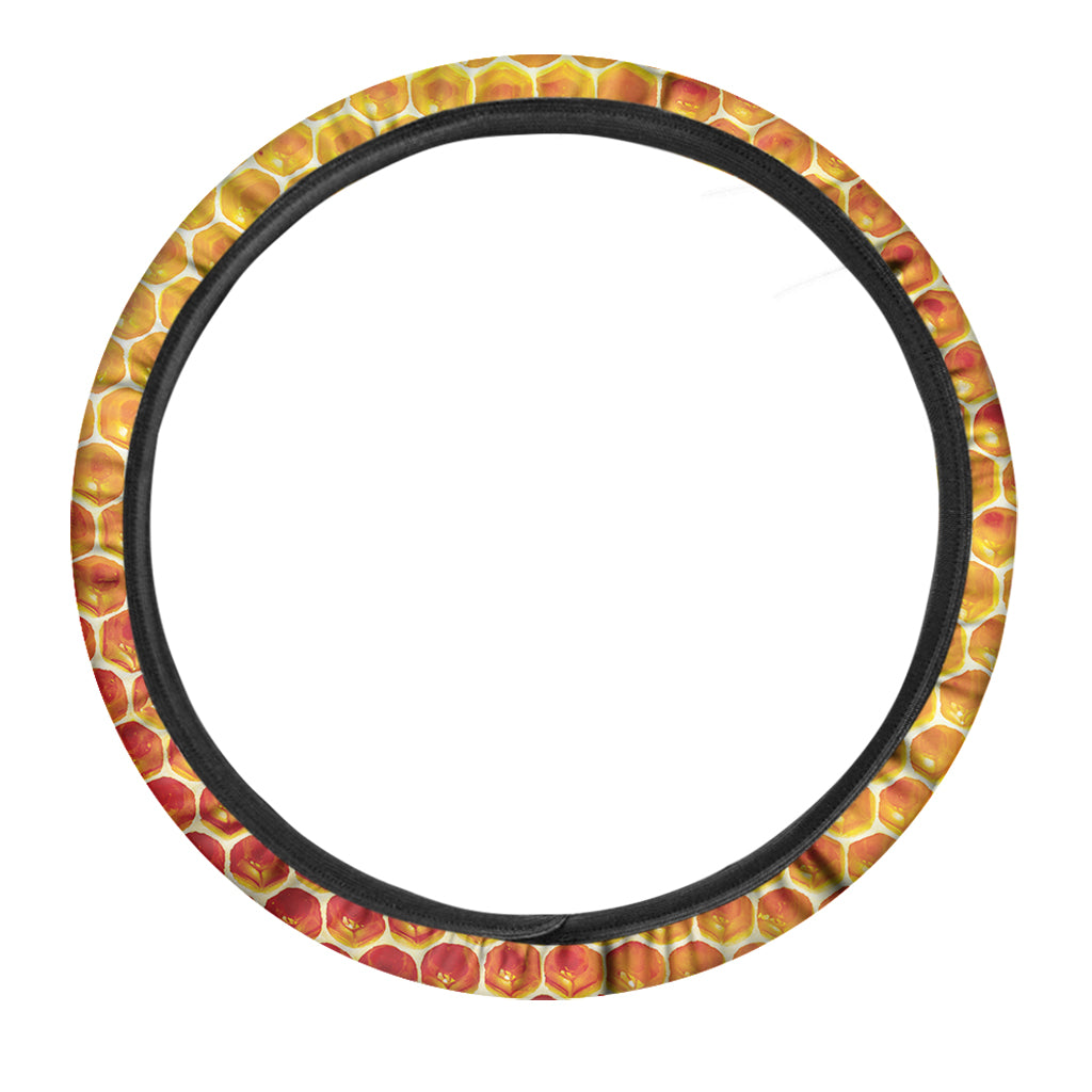 Honey Bee Hive Print Car Steering Wheel Cover
