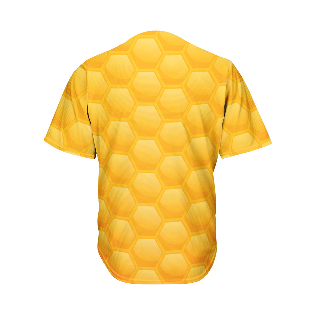 Honeycomb Pattern Print Men's Baseball Jersey