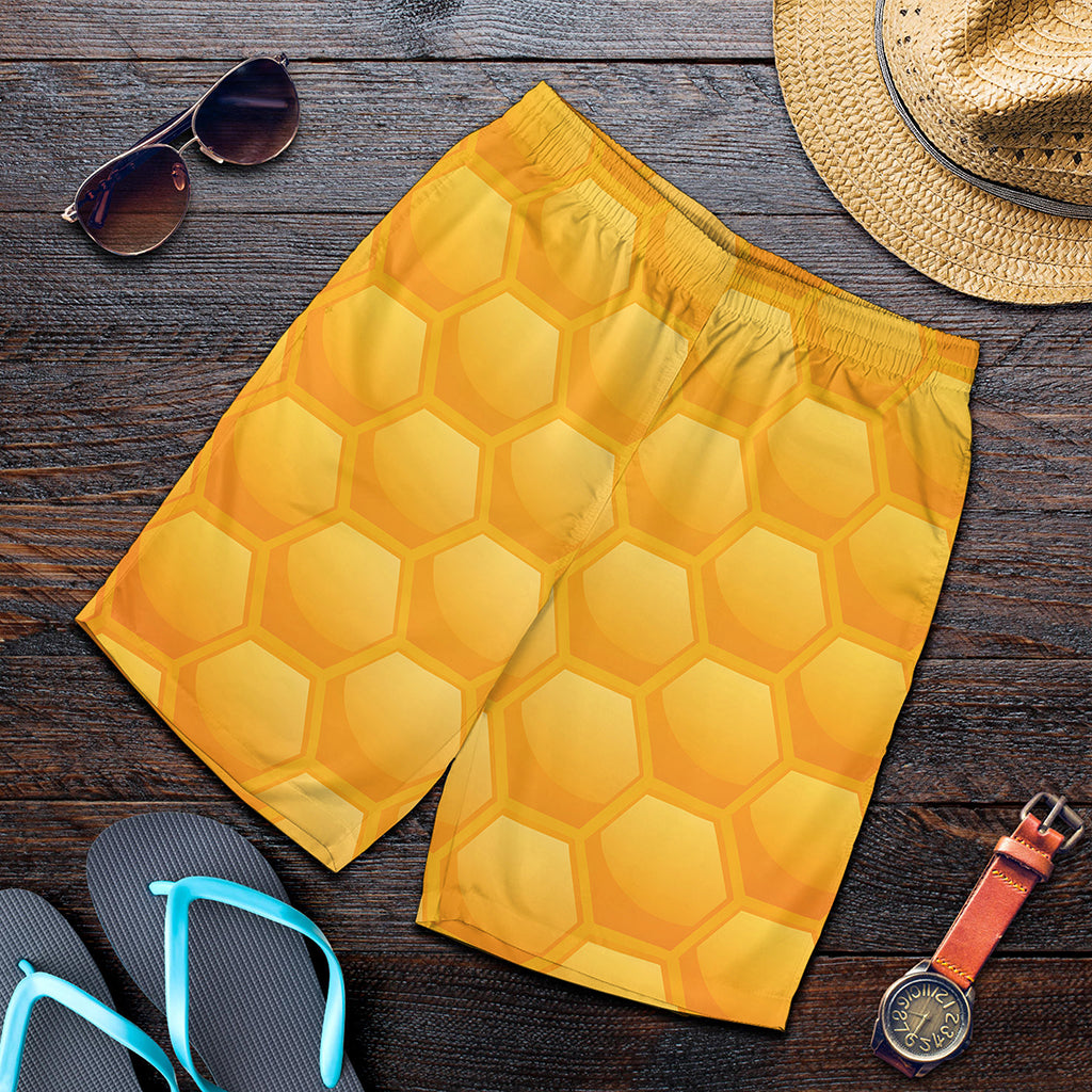 Honeycomb Pattern Print Men's Shorts
