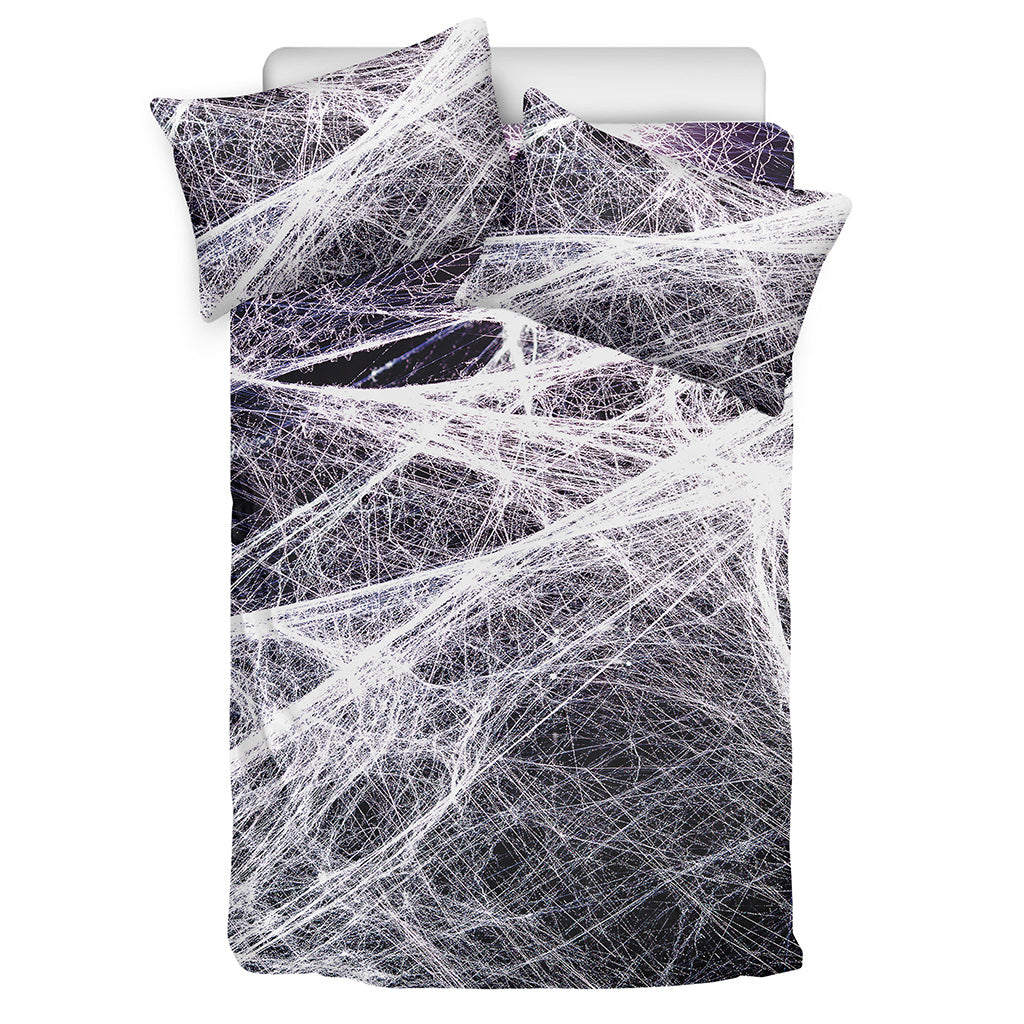 Horror Cobweb Print Duvet Cover Bedding Set