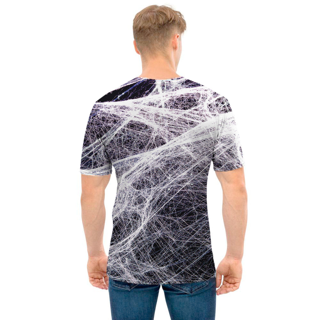 Horror Cobweb Print Men's T-Shirt