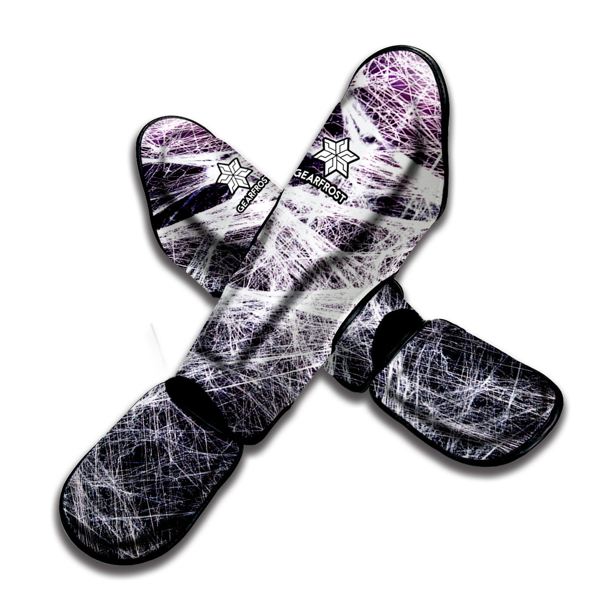 Horror Cobweb Print Muay Thai Shin Guard